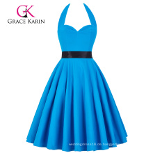 Grace Karin Schatz Backless Halter Nylon-Baumwolle Deep Sky Blau Retro Vintage Kleid CL008950-6